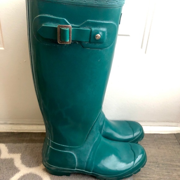 Hunter Rain Boots Blue/ Green - Picture 4 of 6